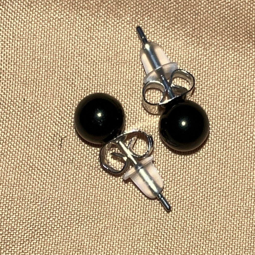 Surgical Grade Black Stud Earrings